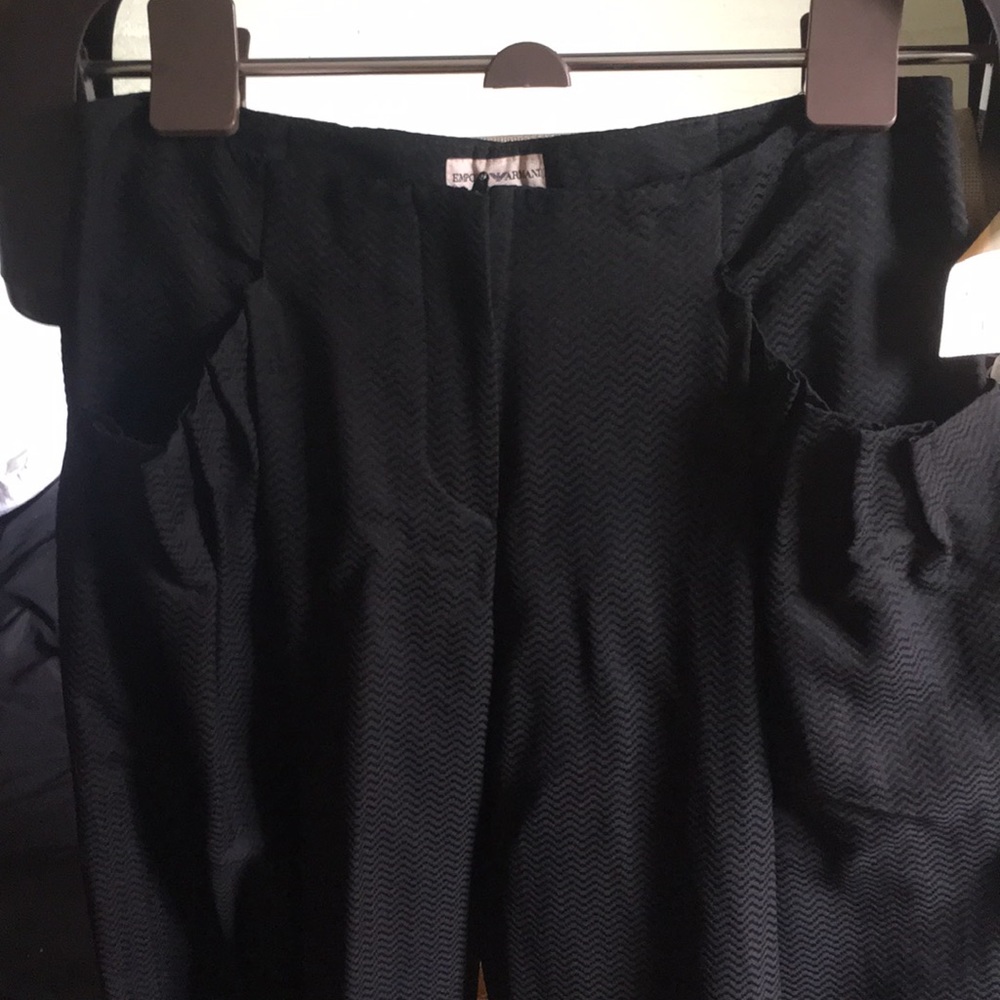 Armani black patterned pants size 8 NWT